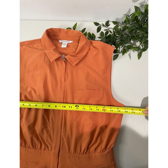 Athleta Womens Sleeveless Rust Orange Romper Size 14 - Picture 11 of 15